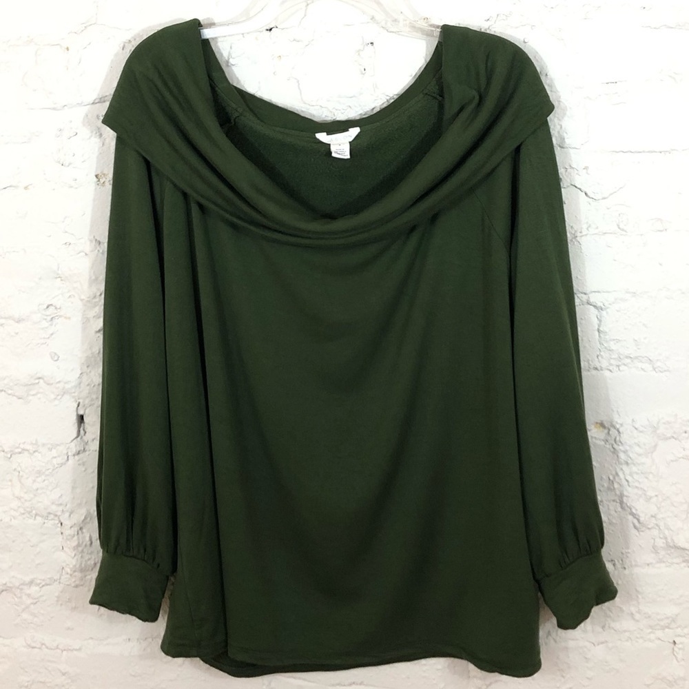 Caslon Green Cowl Neck Sweater